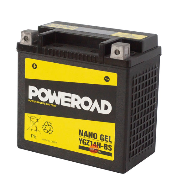 Poweroad Nano Gel Sealed Factory Activated Powersports Battery YGZ14H-BS