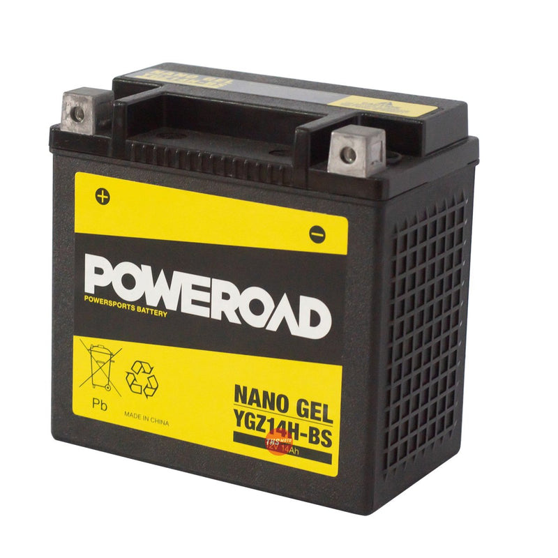 Poweroad Nano Gel Sealed Factory Activated Powersports Battery YGZ14H-BS