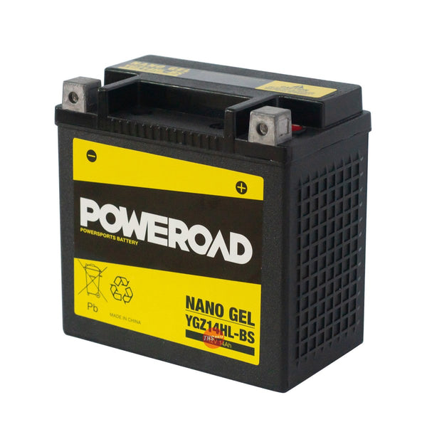 Poweroad YGZ14HL-BS Nano Gel Battery Harley Not Dg