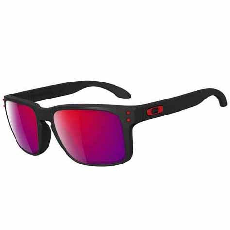 OA-OO9102-36 Oakley Holbrook Sunglasses in Matte Black frame with Positive Red Iridium Lenses