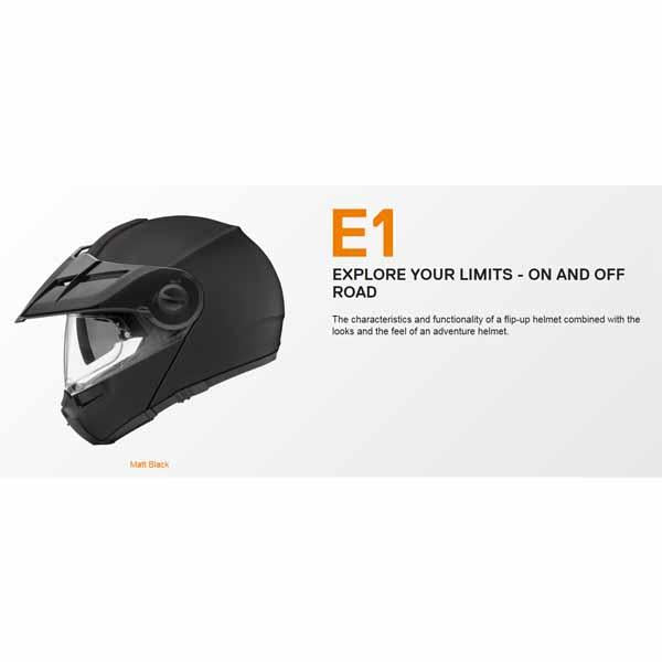 Schuberth E1 Adventure Helmet Matte Black Medium 56cm 57cm