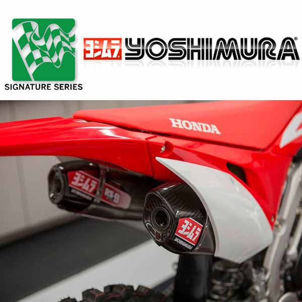 (SAMPLE PICTURE) - Yoshimura Signature RS-9T stainless/stainless/carbon fibre slip-on (for 2017-2018 only) or full system (for 2017-2019) Honda CRF450R/RX - YM-225832R520  (slip-on) YM-225840R520 (full system)