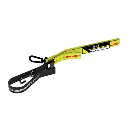 MC-M1-304 - Matrix M1 1.5" Phatty tie-down set, in yellow, is a premium tie-down set with top soft loop hook and name plate for custom graphics and is 1.5" wide