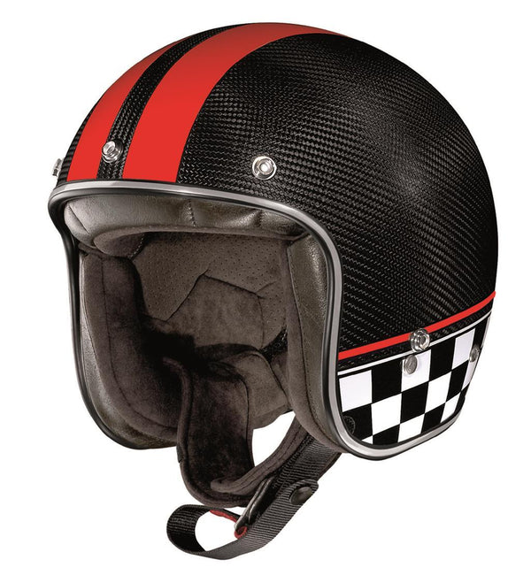 X-Lite X201 Ultra Carbon Open Face Helmet Black Red White Medium 58cm