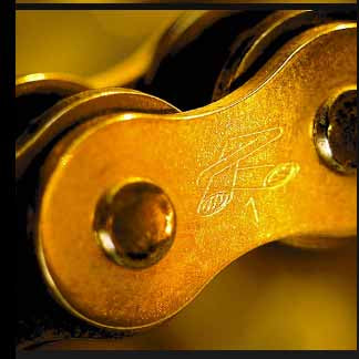 Renthal R1 MX Works Chains - Chromised Pins - specifically for the offroad market, the bearing pins are chromised, giving them excellent resistance to wear in the gritty conditions endured in off-road racing.