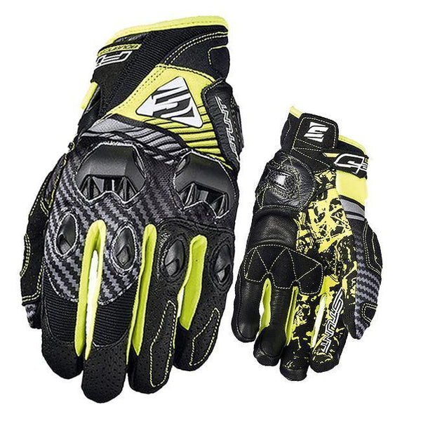 Five Gloves Stunt Evo Replica Fiber Black Fluro Yellow 3XL