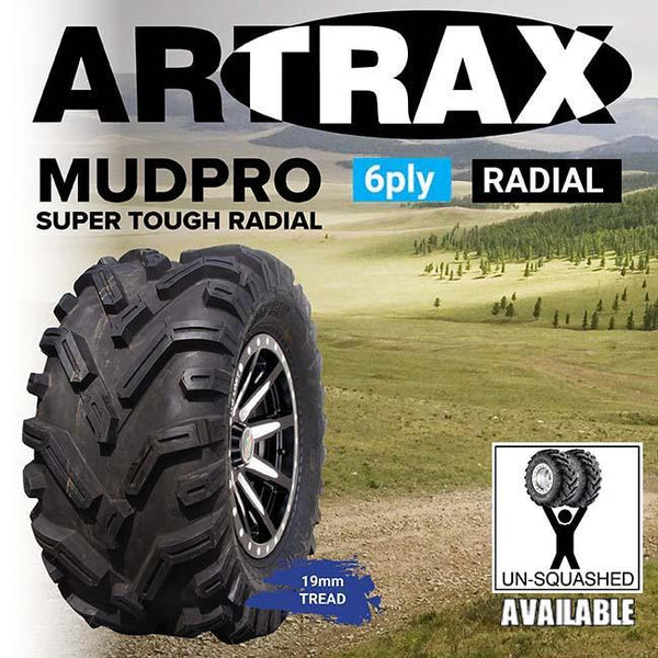 Artrax Mudpro Tyres 25x8-12 R MudPro MP168 6ply TL Radial ATV
