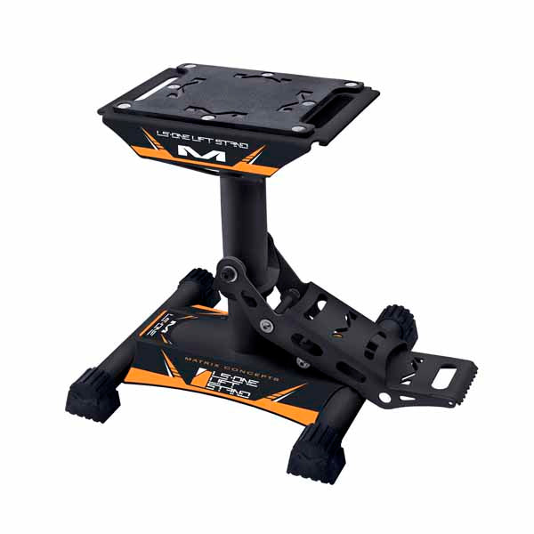 The Matrix LS1 Lift Stand is the stand for everyone from mini rider to the everyday rider to the professional rider. It is easy to transport and store. - Pictured is the orange stand - MC-LS1-106