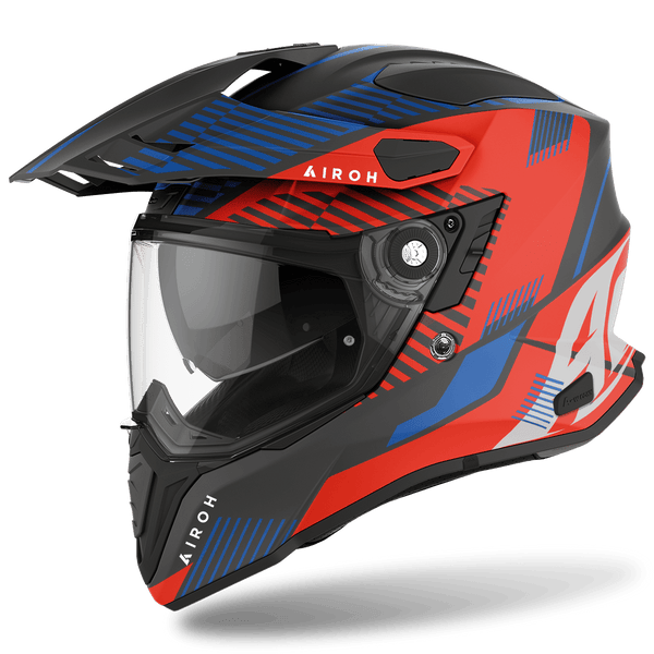 Airoh Commander M Boost Red Blue Matt Adventure Motorcycle Helmet Size Medium 58cm