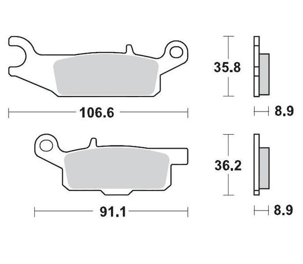 Moto Master Brake Pads Rear Pro Sintered Yamaha Grizzly 550 09-11 700 07-14