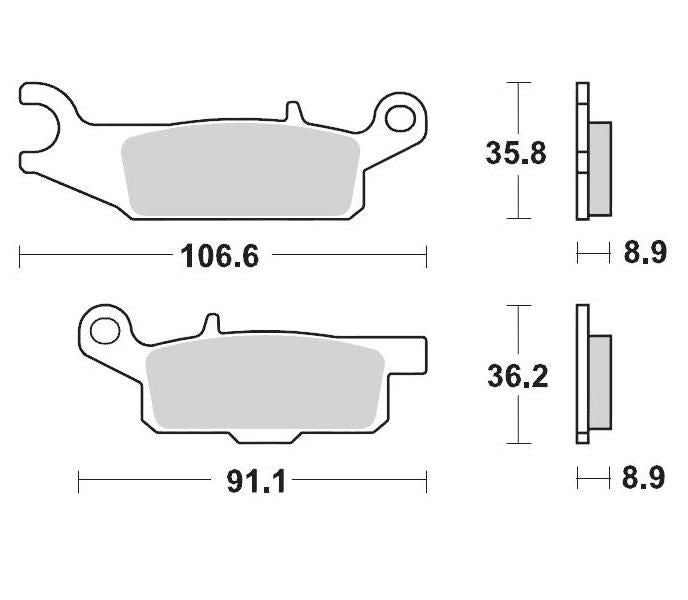 Moto Master Brake Pads Rear Pro Sintered Yamaha Grizzly 550 09-11 700 07-14