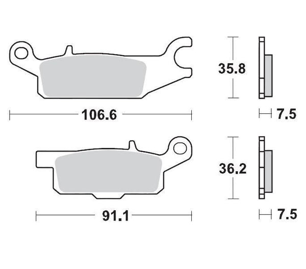 Moto Master Brake Pads Front Left Pro Sintered Yamaha YFM250 Raptor 08-11 YFM250R 12-13