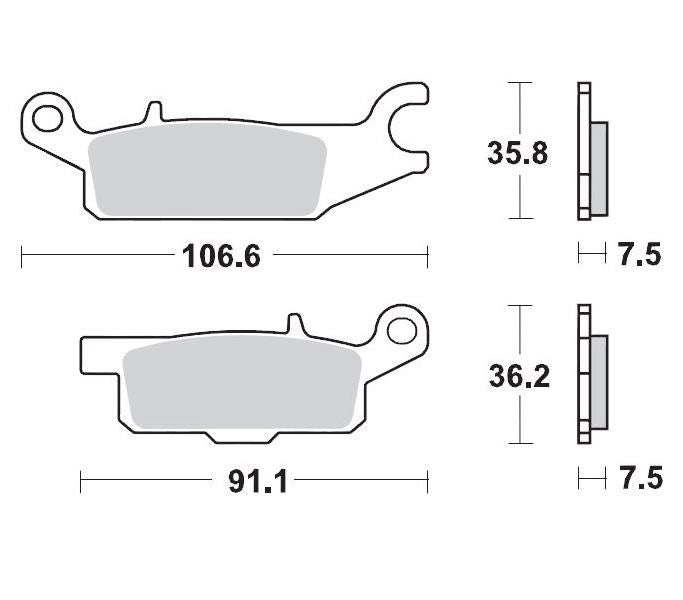 Moto Master Brake Pads Front Left Pro Sintered Yamaha YFM250 Raptor 08-11 YFM250R 12-13