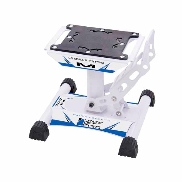 The Matrix LS1 Lift Stand is the stand for everyone from mini rider to the everyday rider to the professional rider. It is easy to transport and store. - Pictured is the blue stand - MC-LS1-103