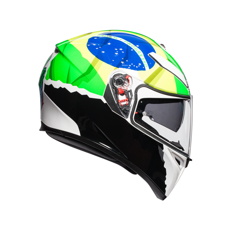 AGV K-3 SV 2017 Morbidelli 58 ML Medium Large Green Blue Black Brazil Helmet