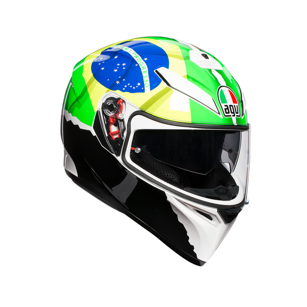 AGV K-3 SV 2017 Morbidelli 58 ML Medium Large Green Blue Black Brazil Helmet