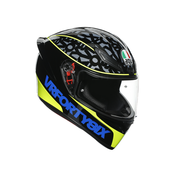 AGV K1 Rossi Speed 46 60 L Large Black Blue Hi Vis Yellow Helmet