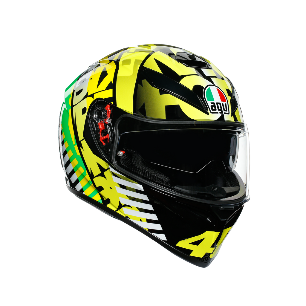 AGV K3 SV Rossi Tribe 46 Black Hi Vis Yellow Road Helmet Size XL 62cm THS Moto NZ