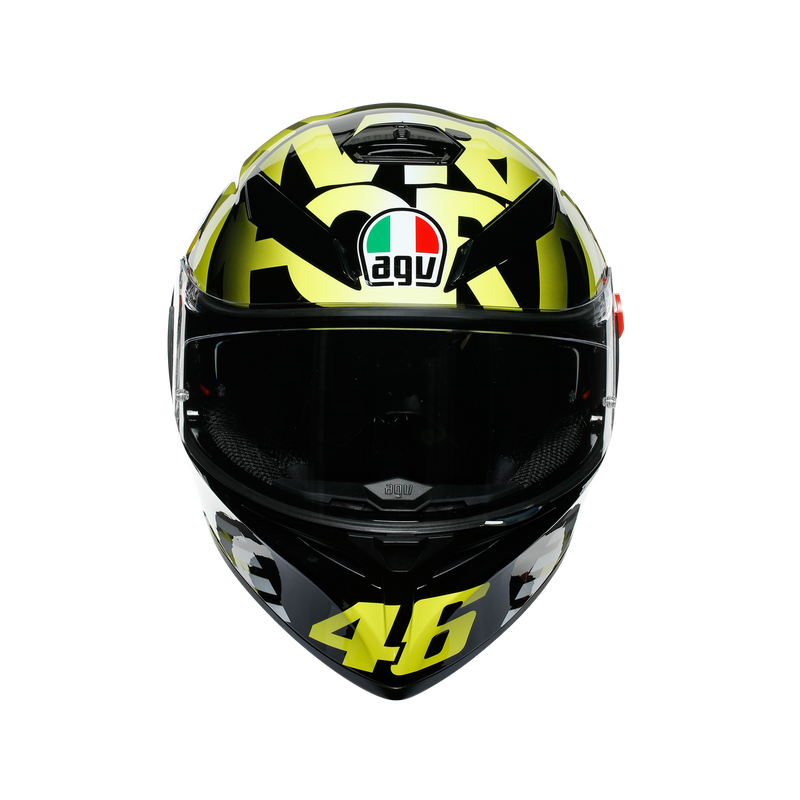 AGV K3 SV Rossi Tribe 46 62 XL Extra Large Black Hi Vis Yellow Helmet