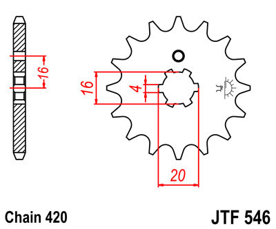 JT Sprockets Front OE Steel T13 #420 JTF546.13