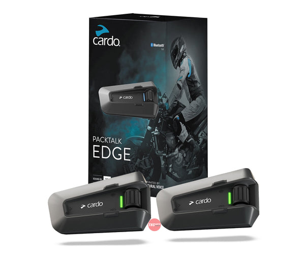 Cardo Packtalk EDGE Dual Bluetooth Motorcycle Intercom Communication System