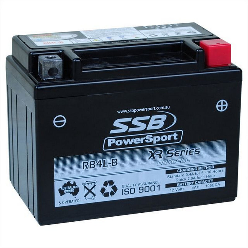 Super Start Motorcycle And Powersports Battery (Yb4L-B) Agm 12V 4Ah 105Cca By Ssb High Performance