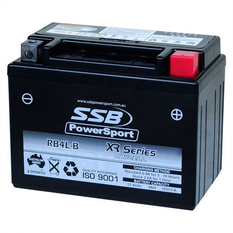 Super Start Motorcycle And Powersports Battery (Yb4L-B) Agm 12V 4Ah 105Cca By Ssb High Performance