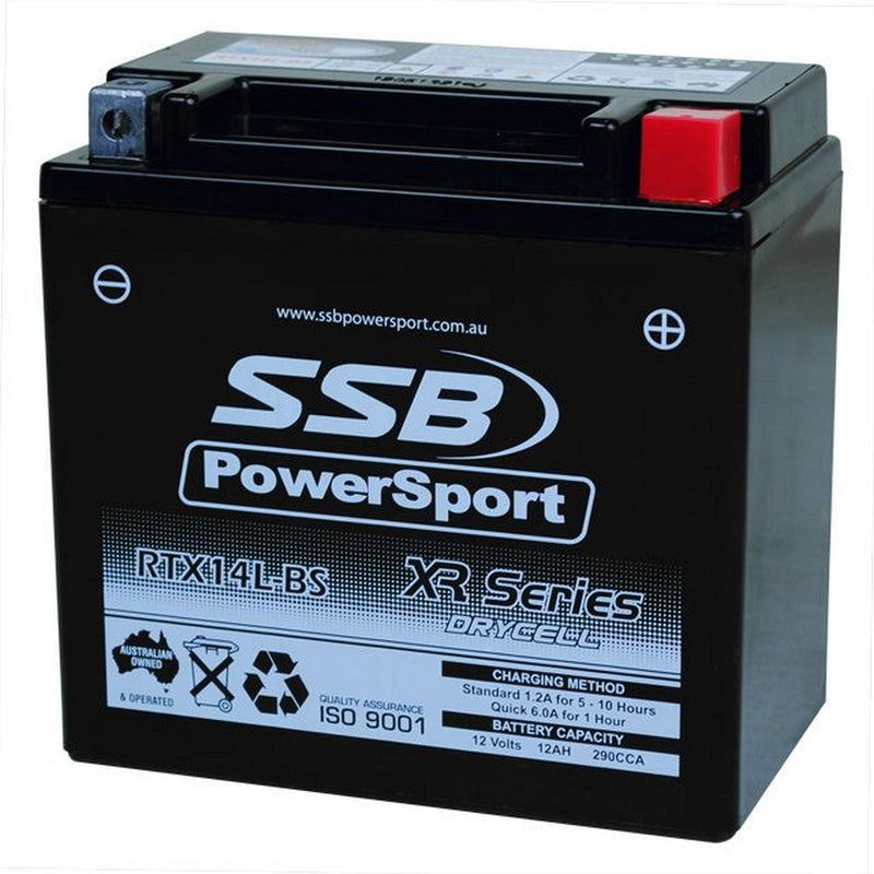 SSB Battery (RTX14L-BS) AGM 12V 12Ah 290CCA High Performance